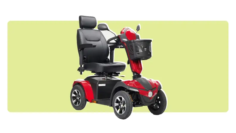 The Panther mobility scooter on a green and white background