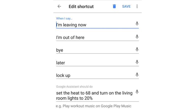 Google Home Shortcut Leaving Home