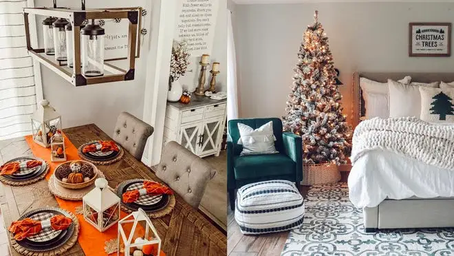Holiday-themed rooms in a home