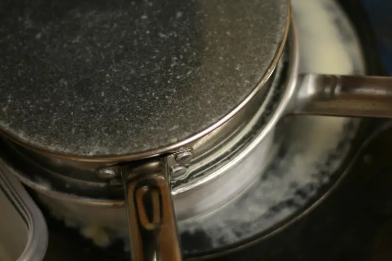 Pots soaking in sink