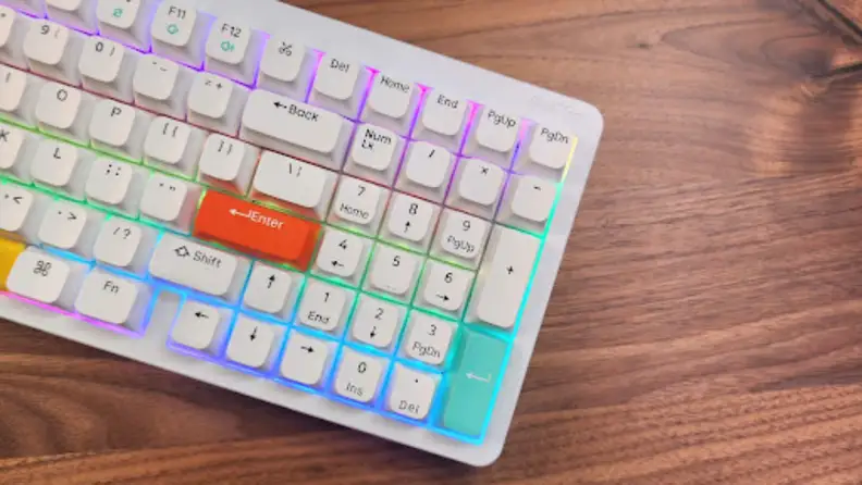 Close-up photo of the number pad of the Nuphy Halo96 mechanical keyboard.