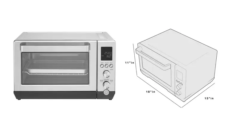 This toaster oven will look great on your countertop thanks to its sleek design.