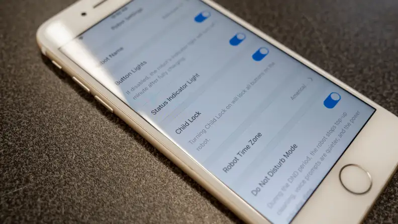 A picture of the child lock feature on the Roborock S7 app