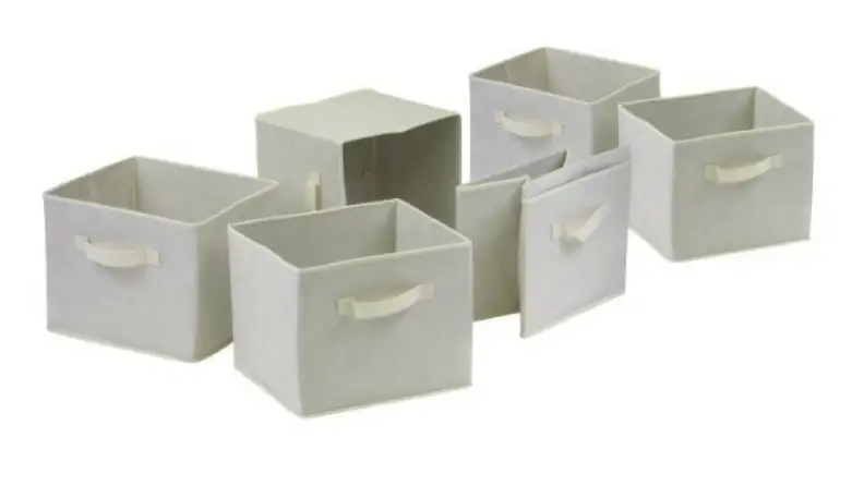 Winsome Capri Set of 6 Foldable Fabric Baskets, Beige