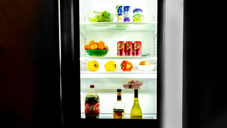 The interior lights allow you to display the contents of the fridge for up to two hours.