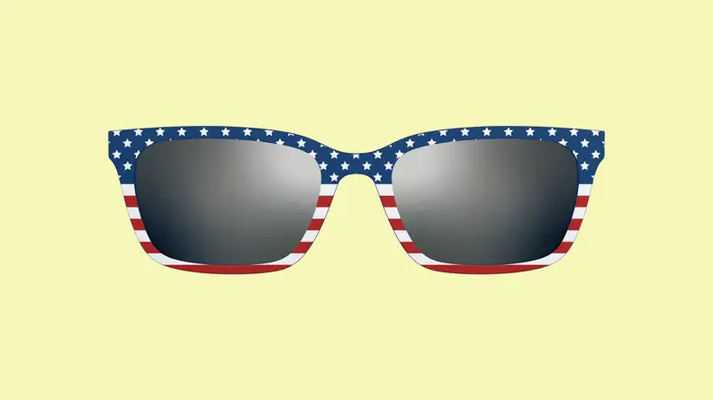 top of glasses on yellow background