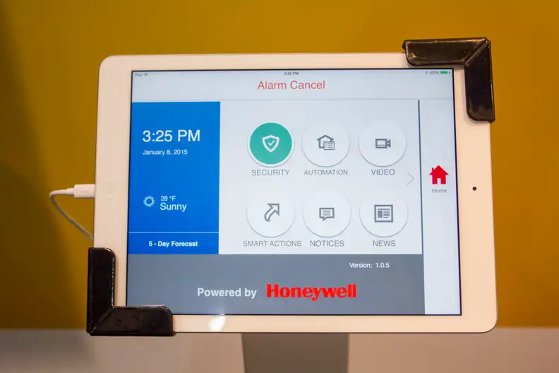 The Honeywell Lyric security app running on an iPad