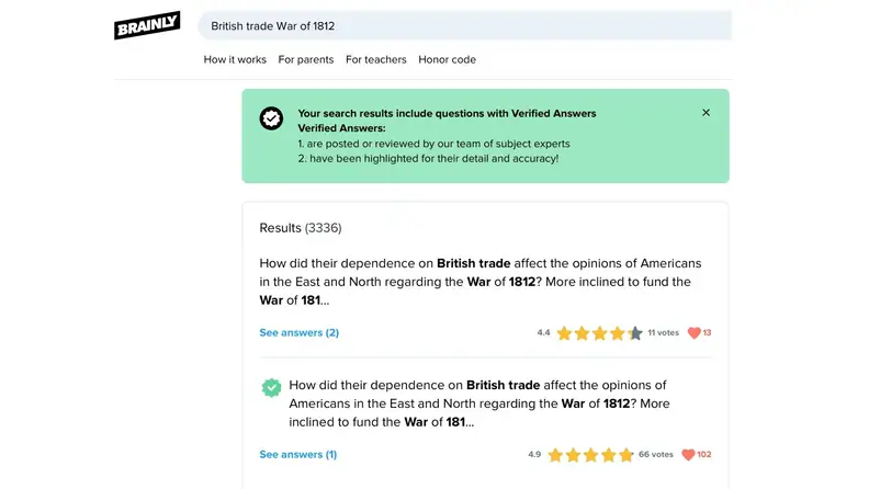 Image from Brainly site of user questions