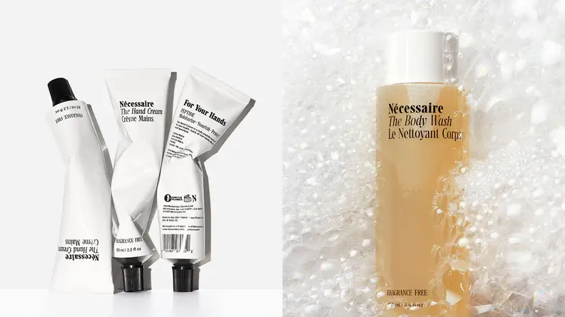 The Nécessaire Hand Cream and Nécessaire Body Wash.