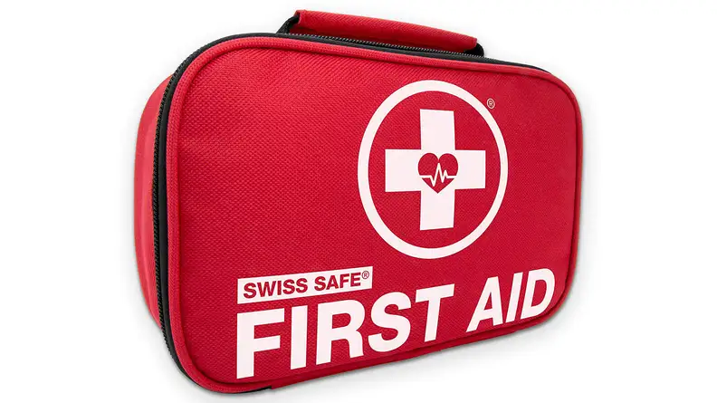 This Swiss Safe 2-in-1 First-Aid Kit is a great car essential for emergencies.