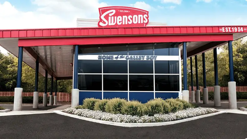 Exterior of a Swensons Drive-In, home of the Galley Boy