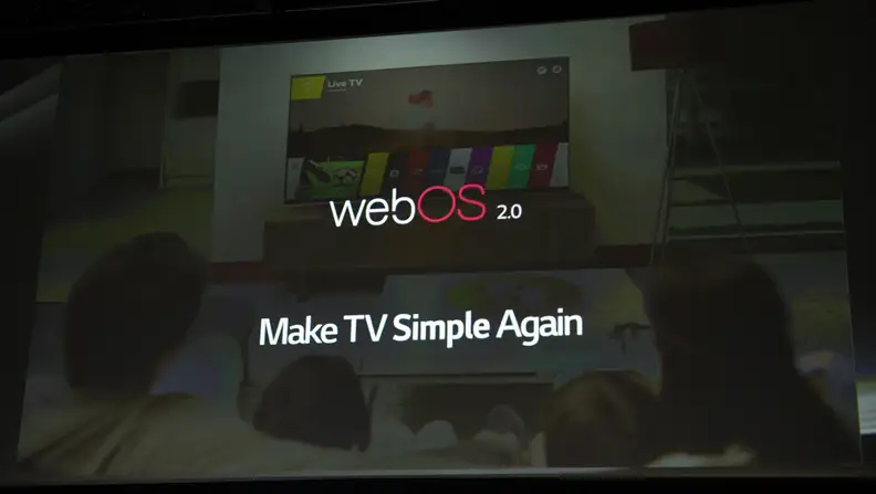 LG's new webOS 2.0 was on display at their live CES 2015 press conference.