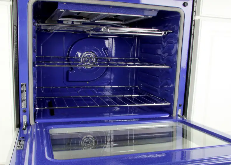 Blue oven interior