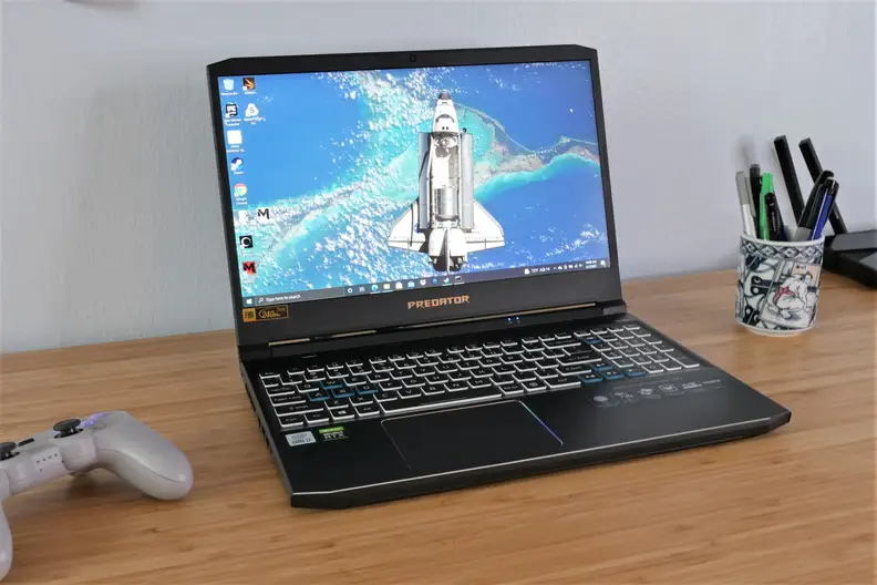Full, angled view of the Acer Predator Helios 300