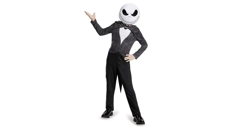A person dressed up as Jack Skellington from Nightmare Before Christmas.