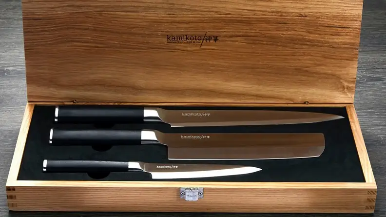 Handcrafted Japanese steel knives are a great gift for the dad who likes to cook.