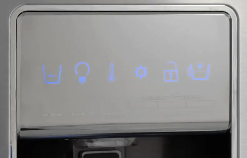 The Kenmore 72383's touch screen controls work fine, but are very reflective.