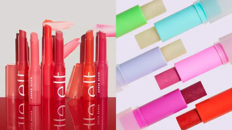The E.L.F. Cosmetics Sheer Slick Lipstick and the Billie Super Salve.