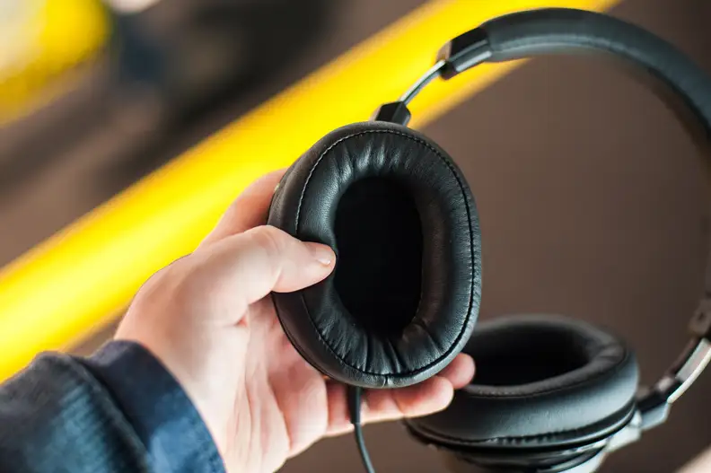 The ear cup padding is plush memory foam, and it feels great.