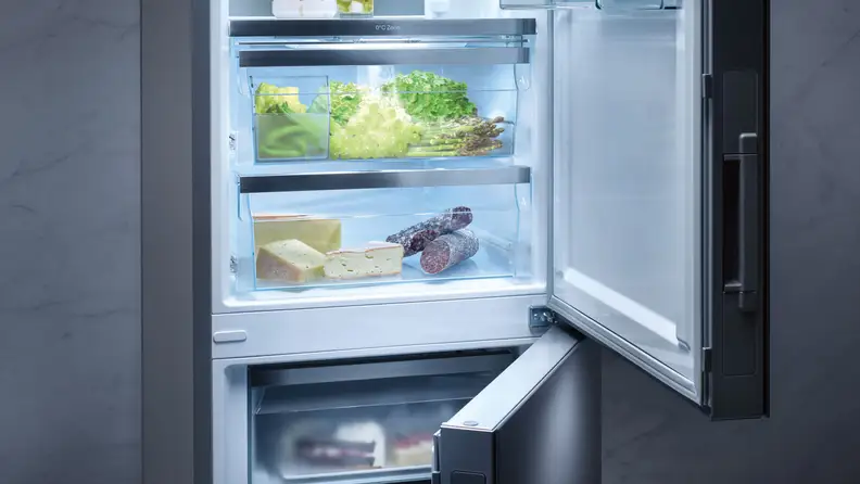 An open refrigerator