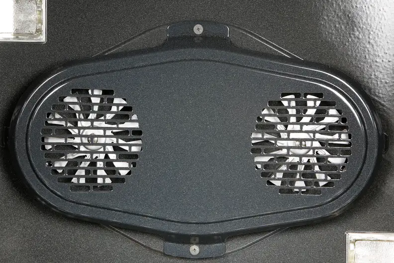 Dual Convection Fan system inside of oven.