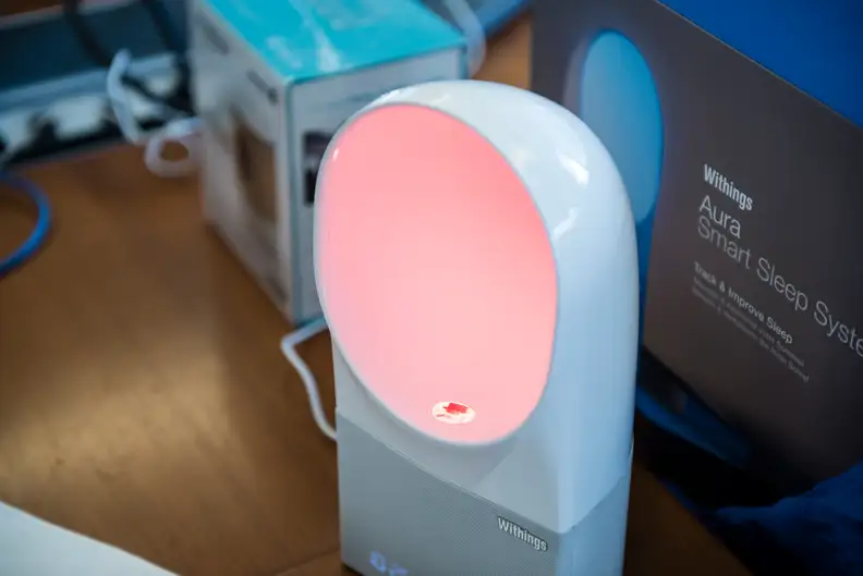 The Withings Aura glowing red
