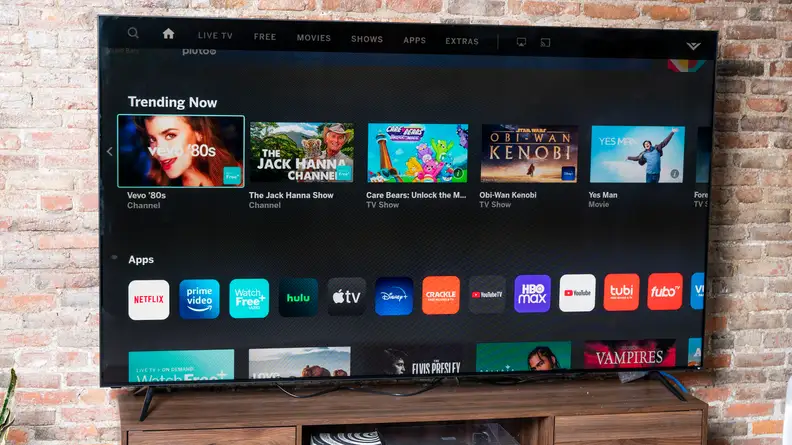 The main menu of the TV
