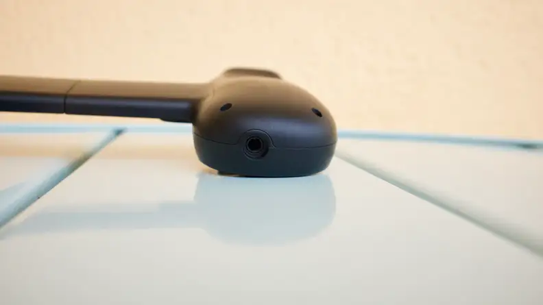 The bottom of the left side of the Backbone, where the 3.5mm headphone jack is housed.