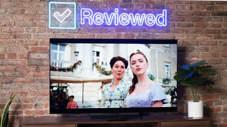 The LG C2 OLED TV displaying 4K/HDR content in a living room setting