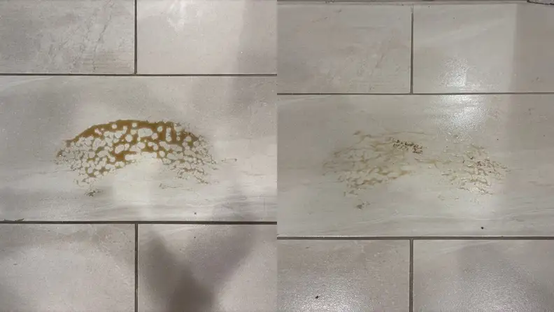 Kitchen floor with syrup
