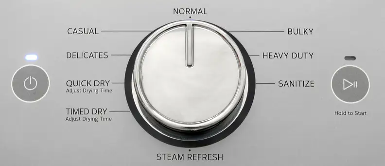 The Whirlpool 90HE series dryer has eight cycles—not the most we've seen—but the inclusion of a Sanitize option is always a welcome addition.
