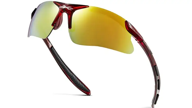 A set of mirrored and polarized sunglasses