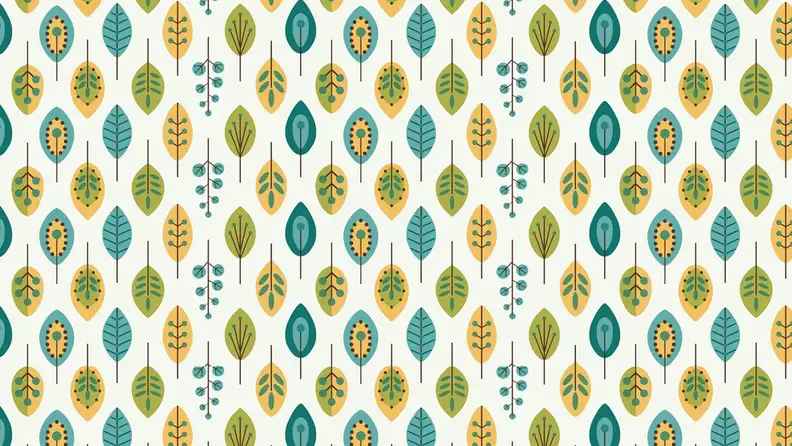 Retro Leaves Wallpaper