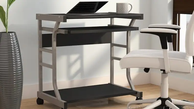You can easily roll this desk around your house.