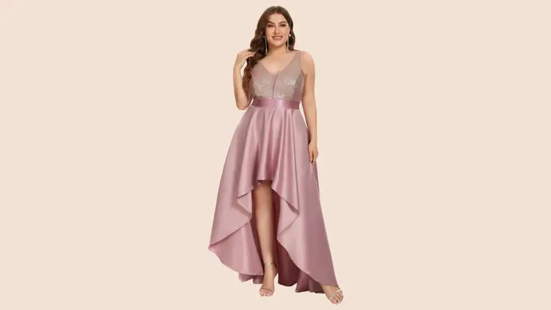 pink satin dress amazon Flora Satin Maxi Dress