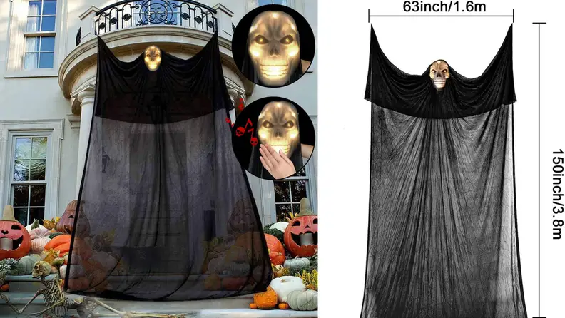 LED Hanging Flying Gauze Ghost Decoration