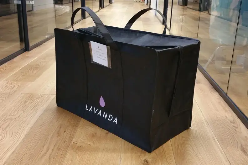 After your first service, laundry is returned in high-quality bags that you can reuse for subsequent loads.