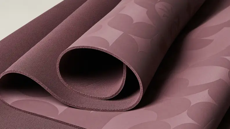 Close-up of the Athleta Free Flow yoga mat.