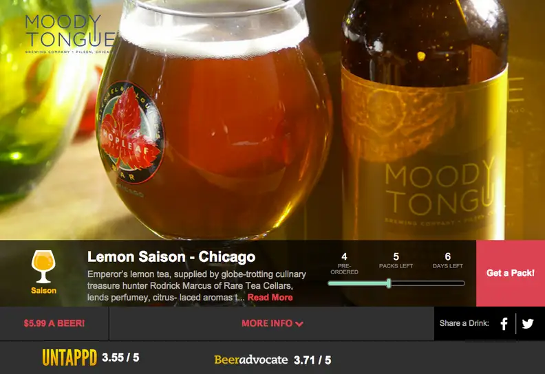 Pre-ordering a brew with Barrel Backers