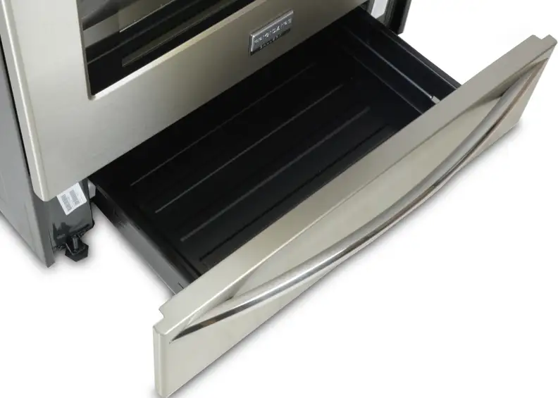 The Frigidaire FGGF3032MF's storage drawer.
