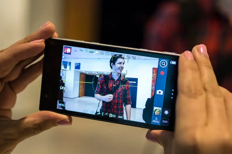 The camera screen offers touch screen, fully manual controls.