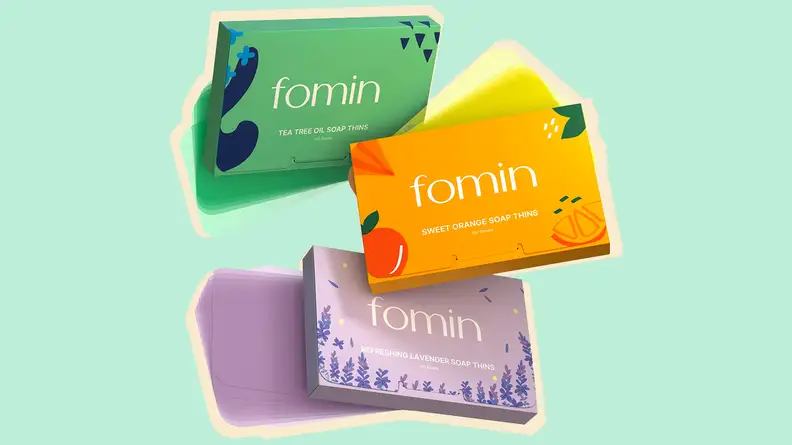 Paper soap on a green background