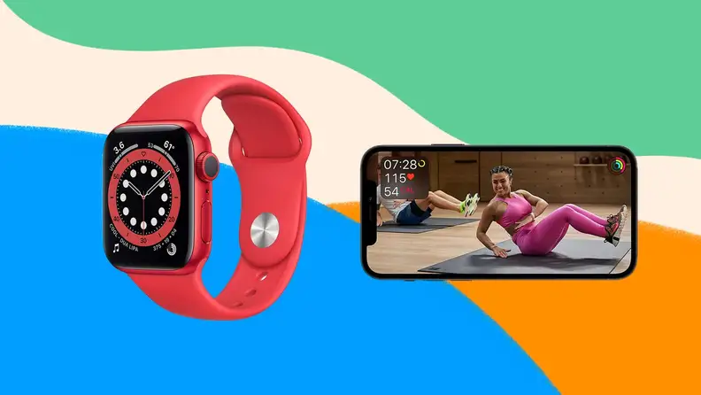 Smart watch next to compatible smart phone.