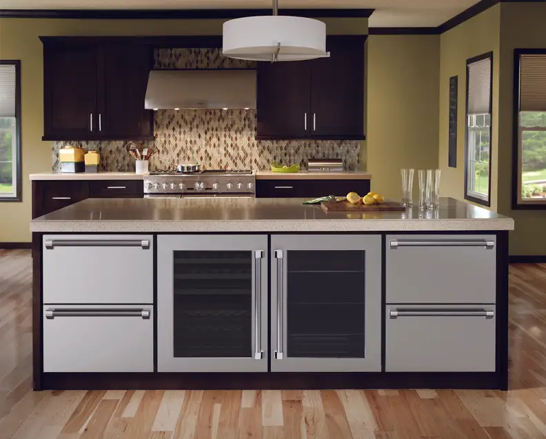 Undercounter refrigeration from Thermador installed in a kitchen