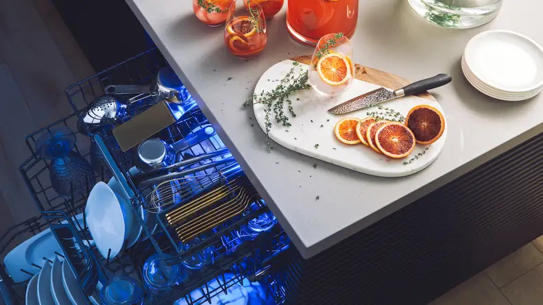 A luxury Thermador dishwasher simplifies cleanup