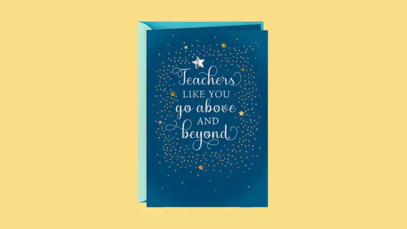 Greeting card against yellow background