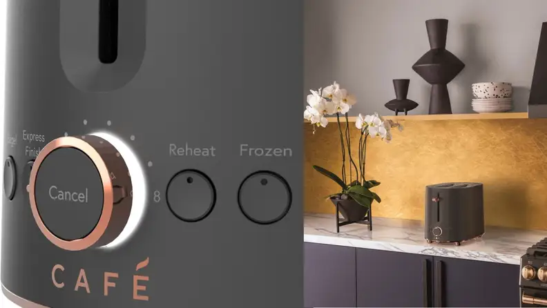 The Café products from GE are the company's upscale offerings, complete with matte finishes and copper accents.