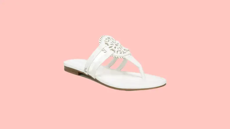white flip flop sandal