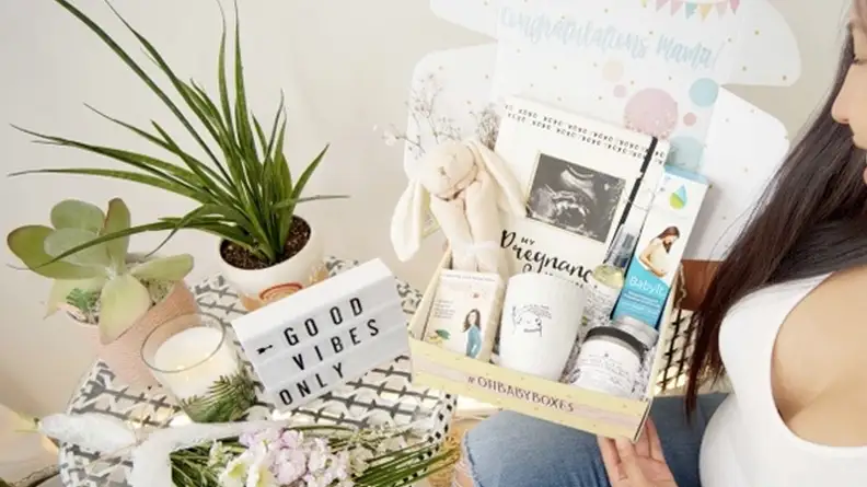 A collection of self care items geared toward pregnancy
