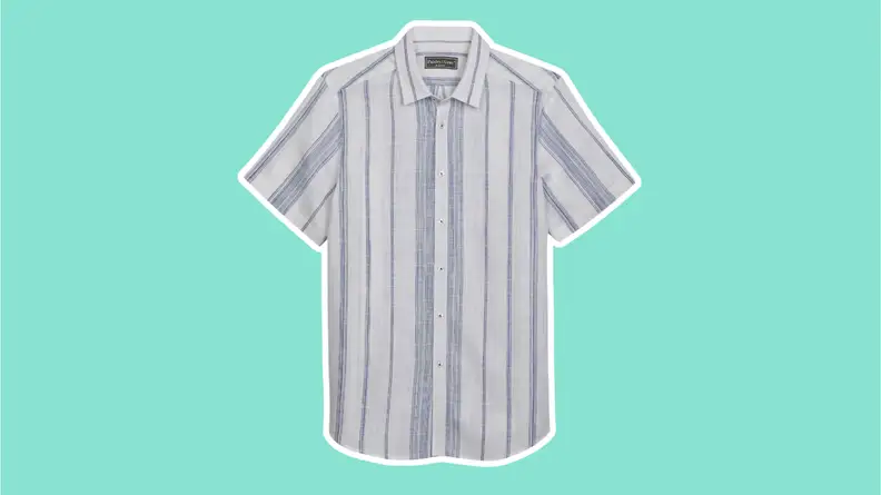A striped linen mens shirt